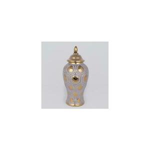 Eurolamp Kerámia váza 35x18, 5 cm arany/szürke kép