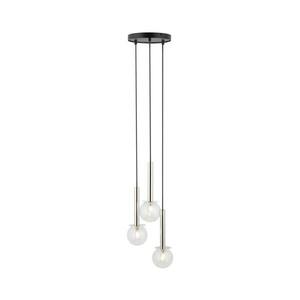 Csillár zsinóron DAISY 3xG9/12W/230V átm. 27 cm fényezett króm/fekete/átlátszó kép