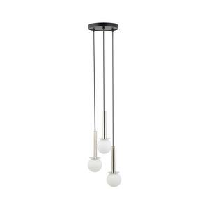 Csillár zsinóron DAISY 3xG9/12W/230V átm. 27 cm fényezett króm/fekete/fehér kép