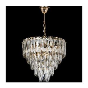 LED Csillár láncon 7xE27/60W/230V + 4xLED/6W átm. 40 cm arany kép