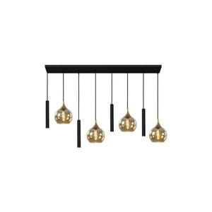 Keter Lighting Csillár zsinóron CALYPSO 4xGU10/60W/230V + 4xE27/60W fekete/arany kép