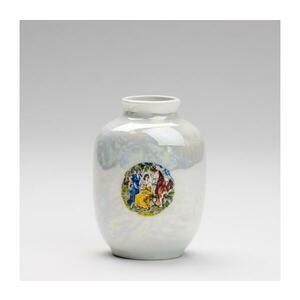 Porcelán váza 12, 5x9 cm gyöngyház fehér imák kép