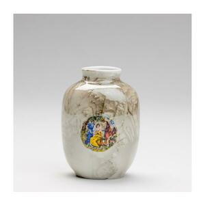 Porcelán váza 12, 5x9 cm barna imák kép