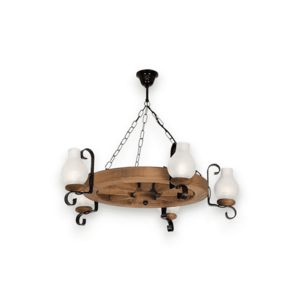 Exodus Lighting Srl Csillár láncon ROATA 5xE14/40W/230V átm. 70 cm bükkfa kép