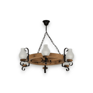 Exodus Lighting Srl Csillár láncon ROATA 6xE14/40W/230V átm. 70 cm bükkfa kép