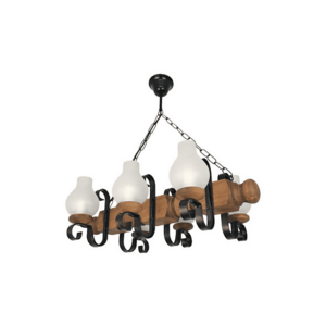 Exodus Lighting Srl Csillár láncon RUSTIC 6xE14/40W/230V bükkfa kép
