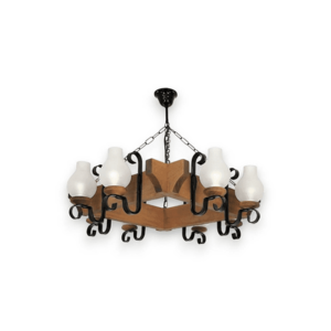 Exodus Lighting Srl Csillár láncon QUEEN 8xE14/40W/230V bükkfa kép