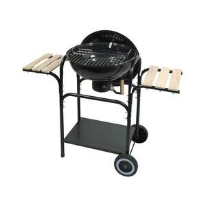 Hordozható faszén grill fekete/fa kép