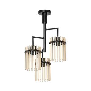 Csillár rúdon 3xE27/60W/230V fekete/bézs kép