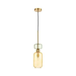 Csillár zsinóron MOLLY 1xE14/40W/230V átm. 12 cm arany/narancs/zöld kép