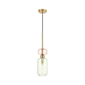 Csillár zsinóron MOLLY 1xE14/40W/230V átm. 12 cm arany/zöld/rózsaszín kép