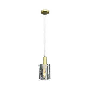 Csillár zsinóron ARCADIA 1xE27/60W/230V átm. 13 cm arany/füstös kép
