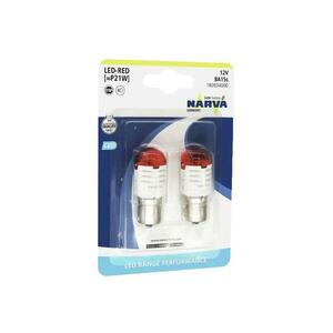 Narva KÉSZLET 2x LED Autó izzó P21W BA15s/1, 75W/12V piros kép