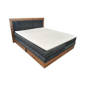 Meble Polskie Boxspring ágy matraccal és matracvédővel, tárolóhellyel JASMINE 180x200 cm szürke kép