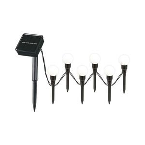 LED Napelemes lámpa KULKI 6xLED/1, 2V 600 mAh 4, 3 m IP44 fekete/fehér kép