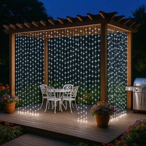 Kültéri fényfüggöny 3×3 m hideg fehér 300 LED kép