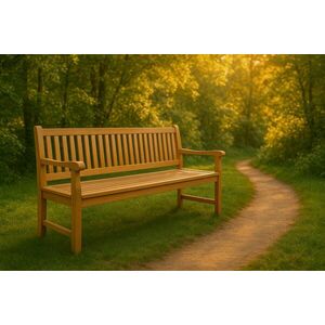 Kerti pad teakfa 180cm 3 személyes prémium natur kivitelben kép