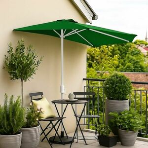 Balkon napernyő félkör alakú 2, 7 m sötétzöld karral kép
