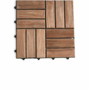 Csempe teraszlap 1 db teak fa padlópanel 1m² 30x30x2 cm kép