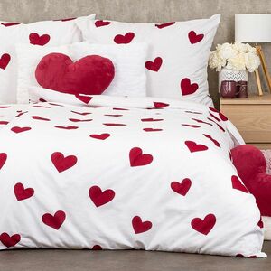 4Home Red Hearts pamut ágyneműhuzat, 220 x 200 cm, 2 db 70 x 90 cm, 220 x 200 cm, 2 db 70 x 90 cm kép