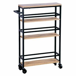 Kesper 27842 Görgős öblös polc, bambusz/metál, 81x 15 x 50 cm kép