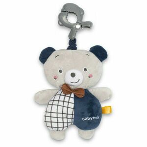 Baby Mix Maci gyerek zenélő plüss játék csipesszelkék, 24 cm kép