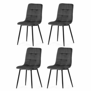 Étkezőszék garnitúra CT-281 GREY4, 4 db, sötétszürke kép