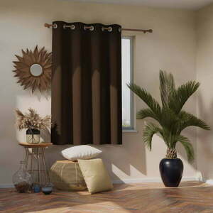 Eyelets Dark Brown sötétbarna sötétítő függöny, 140 x 245 cm - AmeliaHome kép