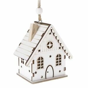 Star house karácsonyi LED függő dekoráció fehér, 7, 5 x 8 x 5 cm kép
