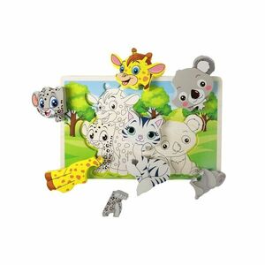 Rappa fa puzzle állatok, 8 darab kép