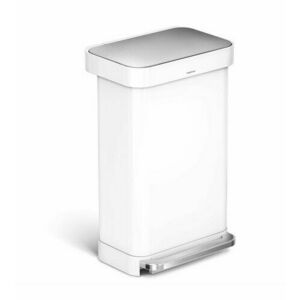 Simplehuman pedálos szemetes 45 l, fehér, fehér, 45 l kép