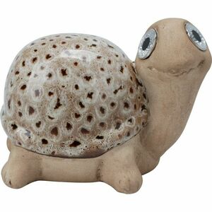 Teknős napkollektoros kerti dekoráció, porcelán, 11 x 6, 6 x 13, 5 cm, barna kép