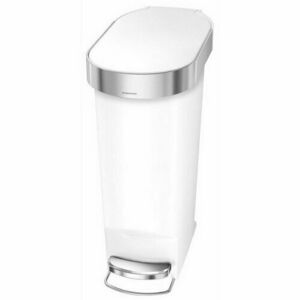 Simplehuman keskeny pedálos szemetes 40 l, fehér kép