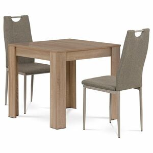 Étkezőgarnitúra MDF, 2 székkel, 80 x 80 x 75 cm, Sonoma tölgyfa kép
