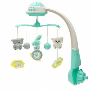 Baby Mix körhinta a kiságy felett fényvetítővel, zöld színű kép