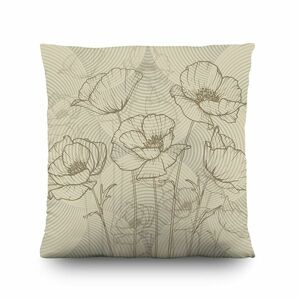 Párna Pipacsok bézs, 45 x 45 cm kép