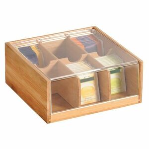 Kesper 58903 Teaszervező bambusz, 6 rekeszes, 22 x21 x 9, 5 cm, 22 x 21 x 9, 5 cm kép
