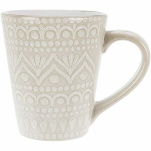 Ethnic kőagyag bögre, 300 ml, bézs , bézs kép