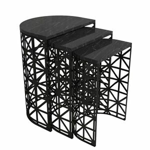 Stil Black Marble kisasztal szett, 3 db, fekete kép