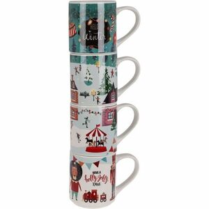Winter4 db-os bögre készlet, 265 ml, porcelán kép