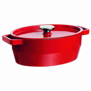 Pyrex öntöttvas lábas fedővel, 4 l, 29 x 21 cm, piros, piros, 4 l kép