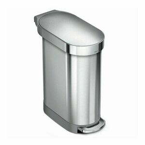 Simplehuman pedálos szemetes Slim 45 l, rozsdamentes acél, ezüst kép