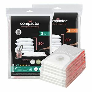 Tömörítő Aspispace vákuumtároló zsák készlet 6 db, 3x M + 3x L kép