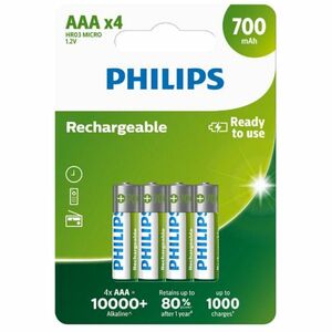 Philips újratölthető elemek AAA 1, 2 V, 4 db kép