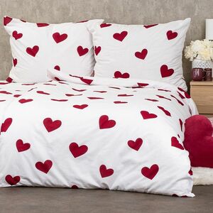 4Home Red Hearts pamut ágyneműhuzat, 140 x 220 cm, 70 x 90 cm, 140 x 220 cm, 70 x 90 cm kép