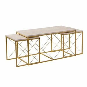 Defne Gold Travertine dohányzóasztal, bézs kép