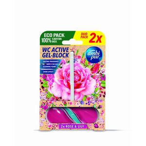 Ambipur WC Aktív gél-blokk rózsa és liliom 2x 45 g kép
