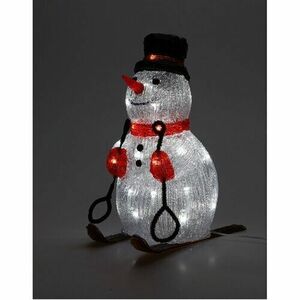 Hóember síléceken karácsonyi LED dekoráció 30 LED, piros, 31 cm kép