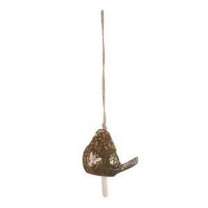 Kerámia függőharang Madár, zöld , 13 x 45 x 9 cm, zöld kép