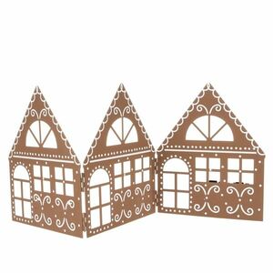 Three houses karácsonyi fém dekoráció barna, 50 x 20 n x 2, 5 cm kép